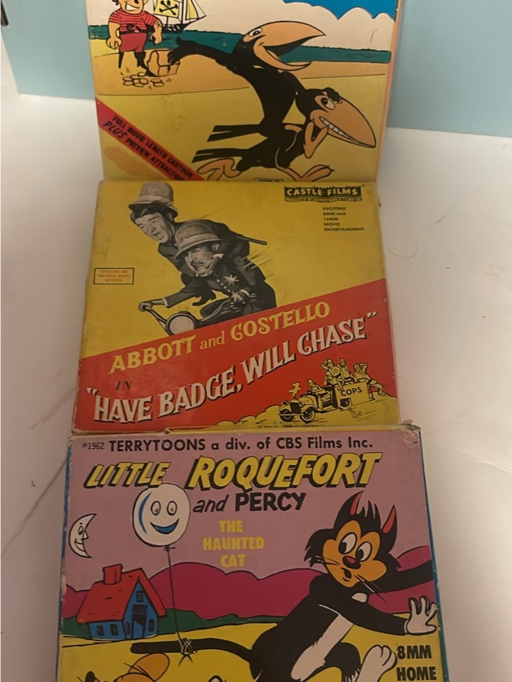 Vintage Cartoon 8mm Film Reels - Abbott & Costello + Little Roquefort